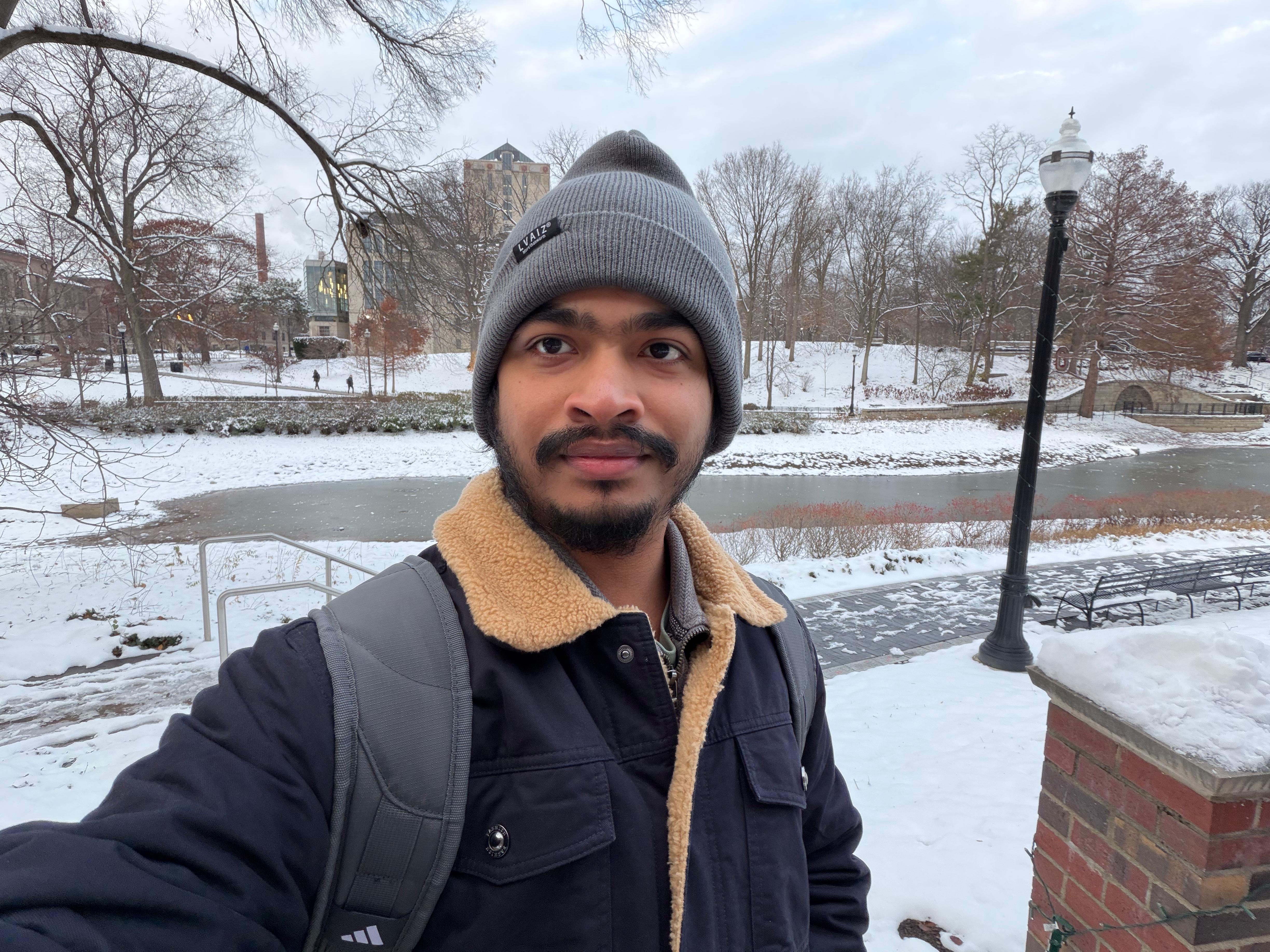 Portrait outdoors in winter